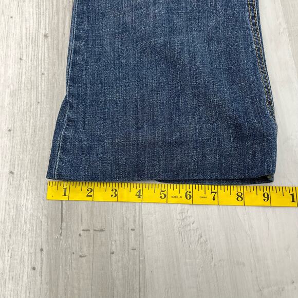 London Jean Stretch Y2K High Rise Wide Leg Flare Button Fly Jeans *Hemmed 6 - Picture 10 of 11